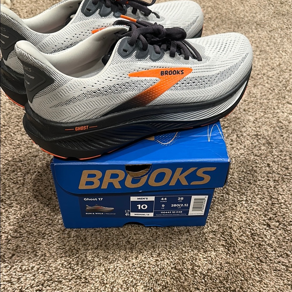 Brooks Ghost 17 Men's Running Shoes - Gray and Orange